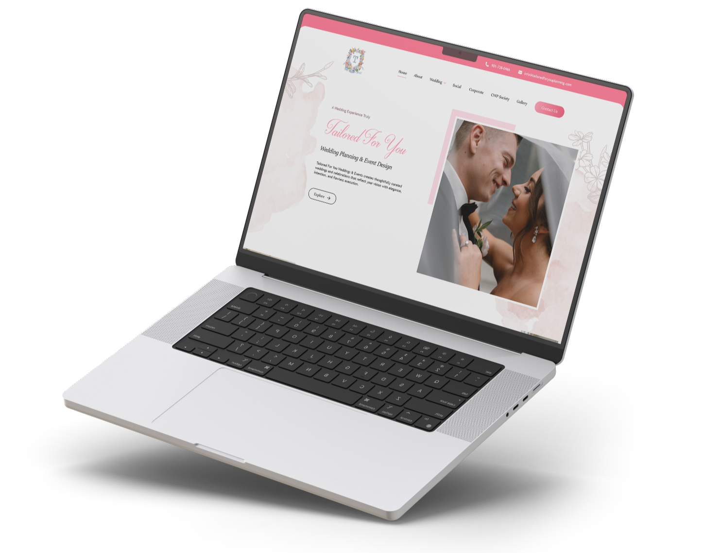 Tailored For You website on laptop